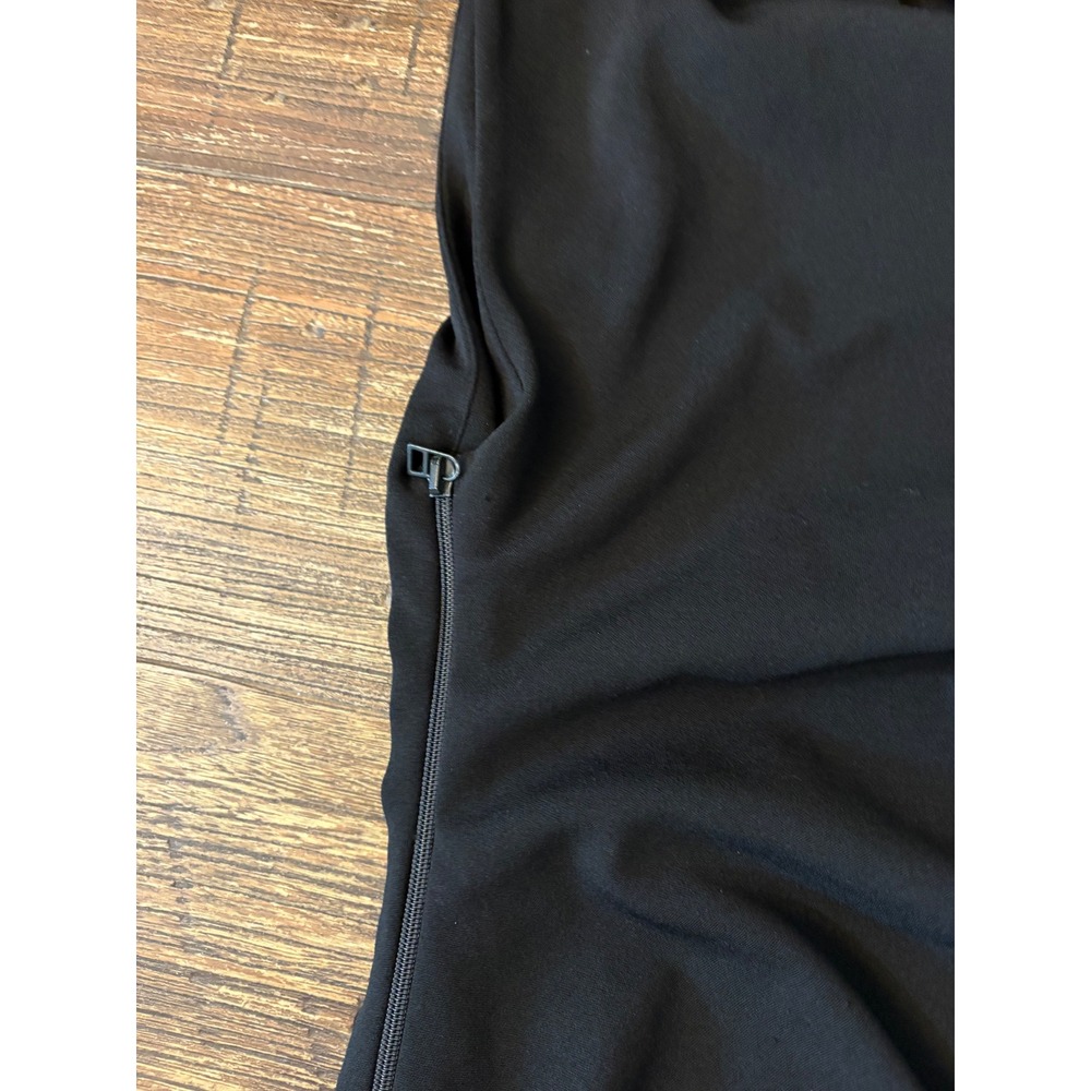 Anthropologie The Maya Ruched Cowl Neck Dress Womens M Black Midi Slit - Picture 10 of 11